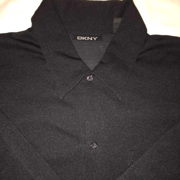 DKNY black casual button up shirt LG - Picture 2 of 4
